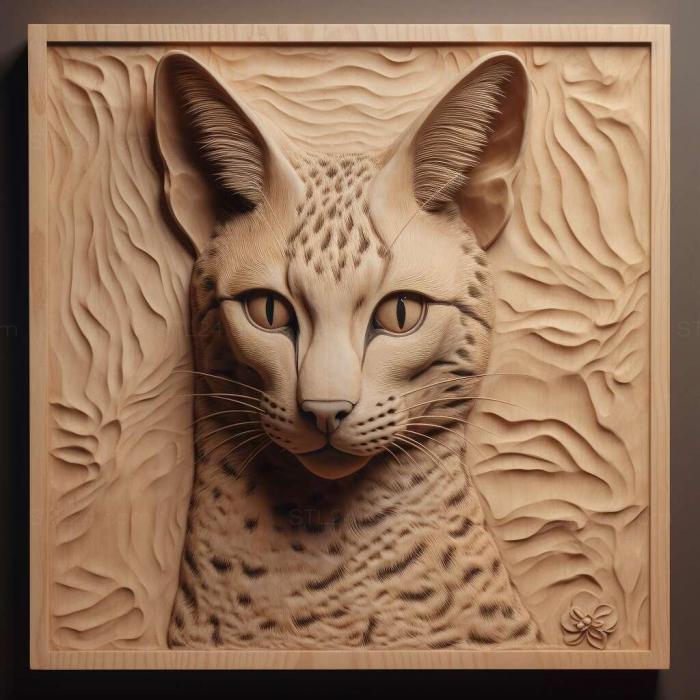 Nature and animals (Savannah cat 1, NATURE_6701) 3D models for cnc